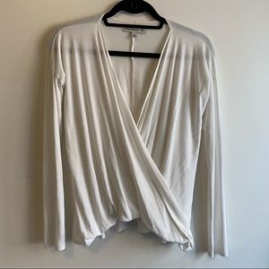 Abercrombie & Fitch White Crisscross Long Sleeve